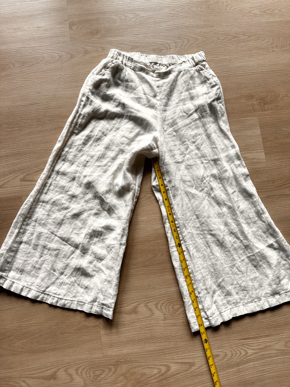 CP Shades Wide Leg Linen Pants White  Medium